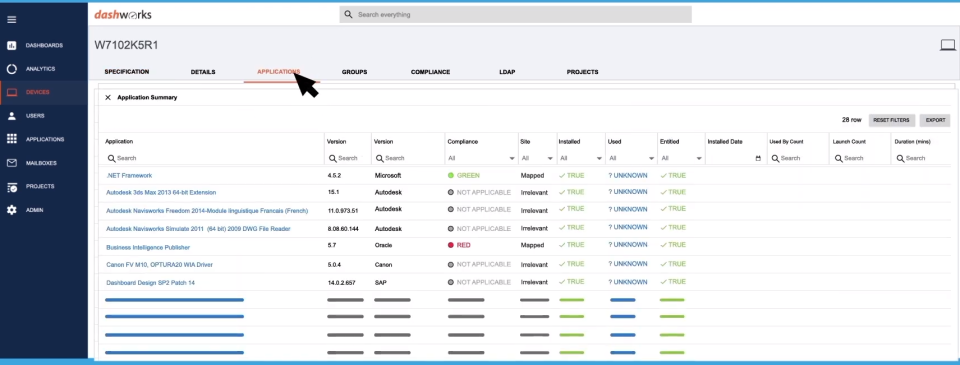 screenshot of Juriba Enterprise